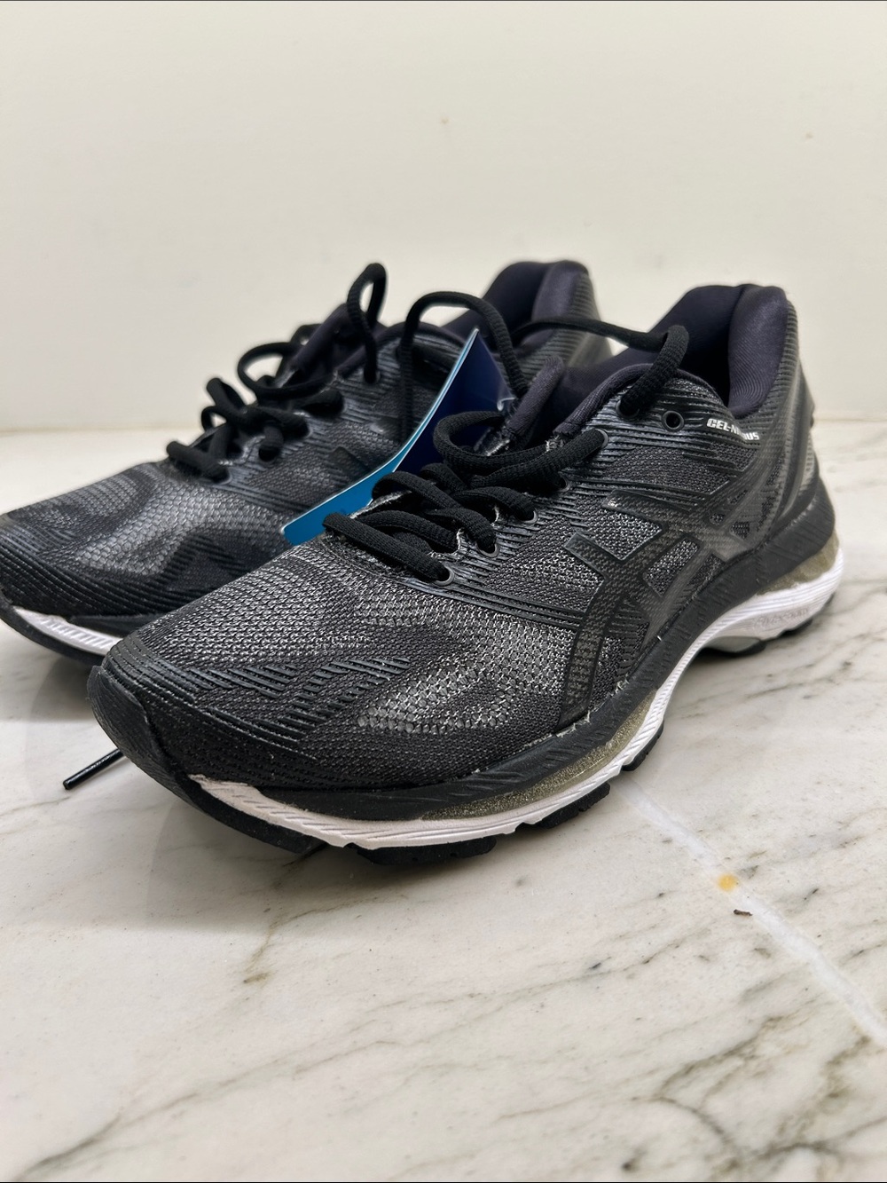 ASICS Women’s Gel Nimbus 19 Black and White Athletic Running Shoes